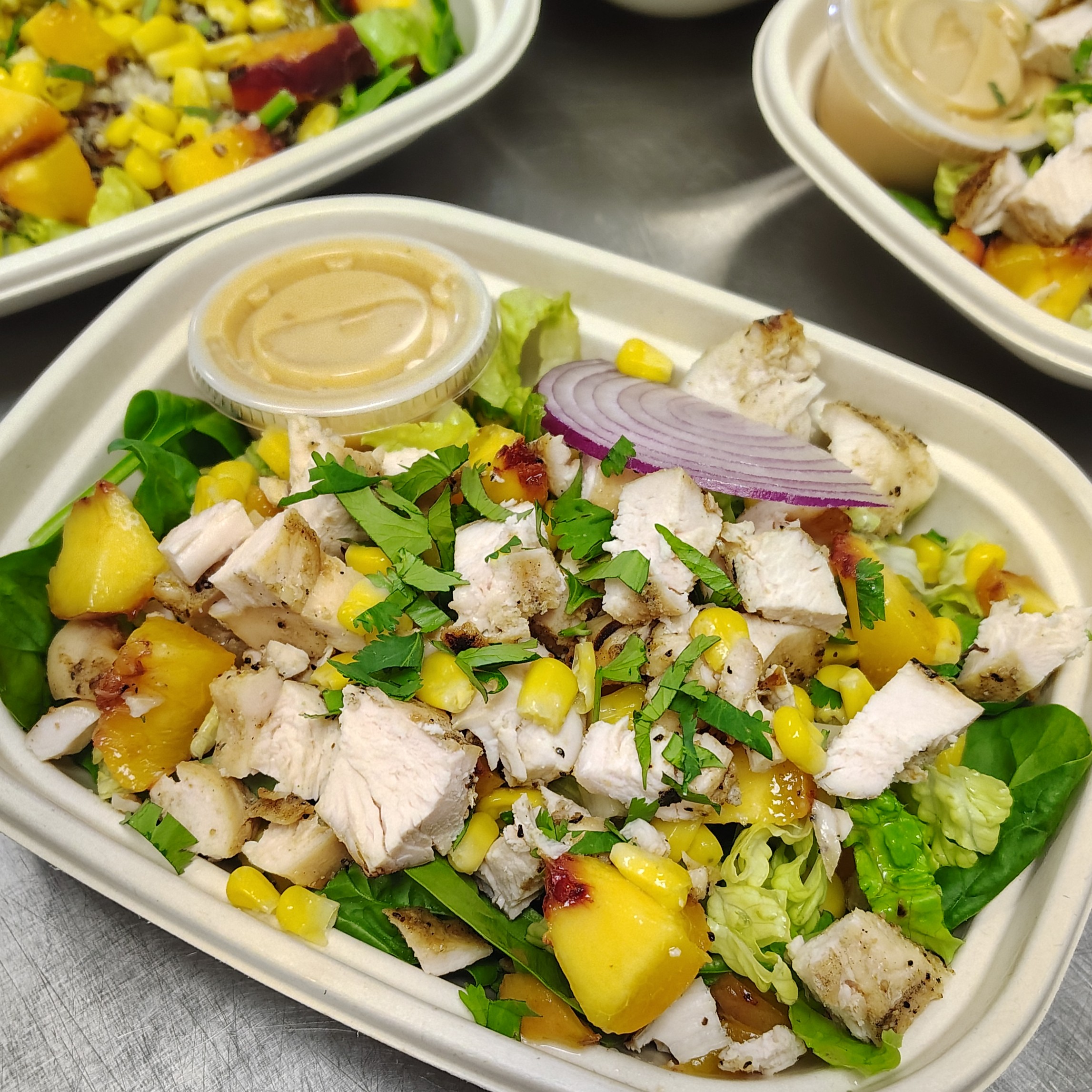 Grilled Corn & Peach Salad